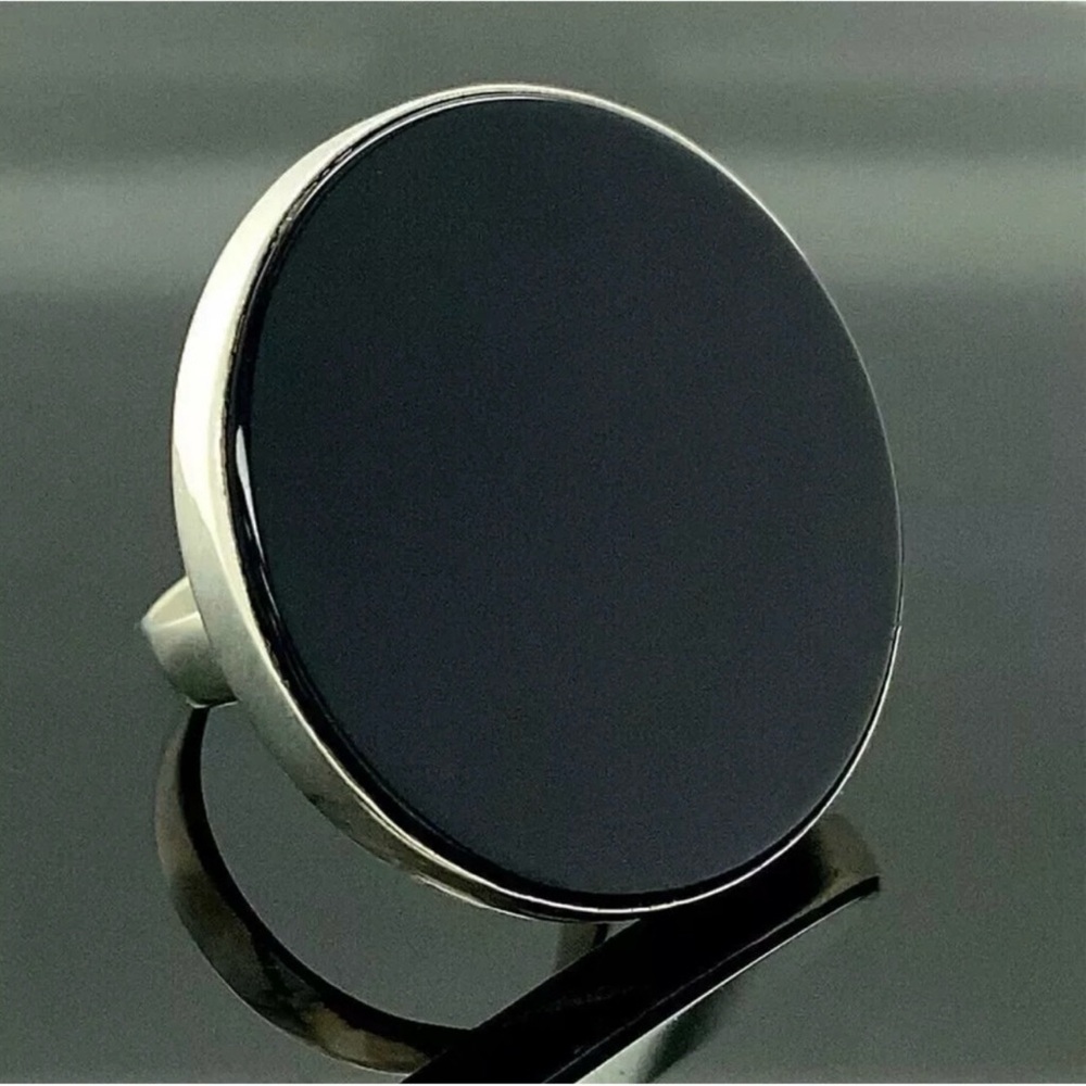 8.5 9 9.5 Handmade Ring Black Onyx Solid 925 Sterling Silver Gemstone Fine Art